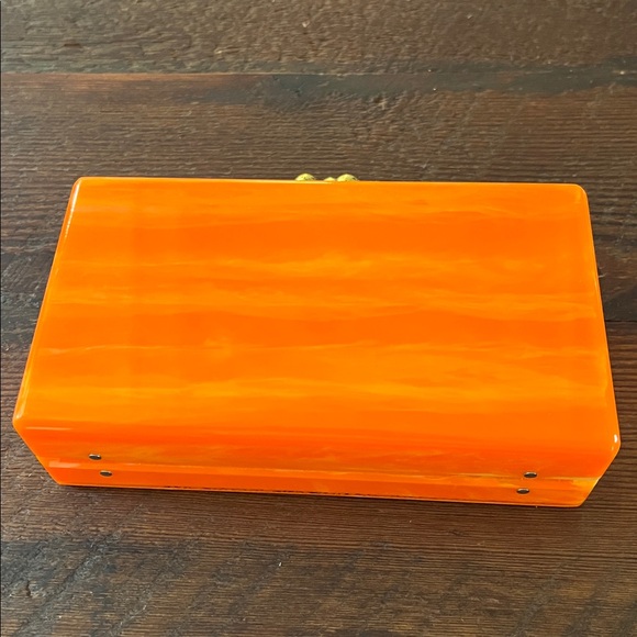 Edie Parker Orange and Brown Clutch - Picture 9 of 10